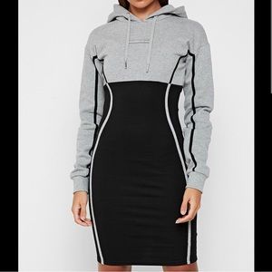 MANIÈRE DE VOIR HOODED BODYCON MIDI DRESS